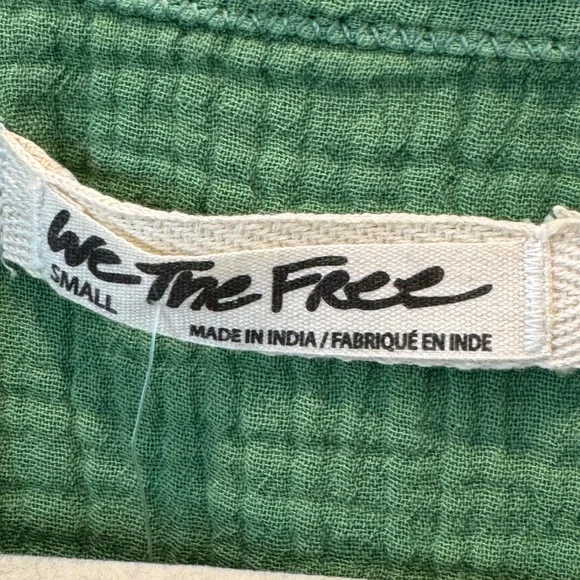 FREE PEOPLE We the Free Women’s Summer Daydream Button Down Green Shirt S NWT - Picture 5 of 12
